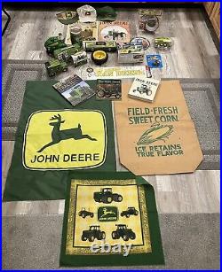 John Deere Farm Country Tin Signs Flag Clock Model B Decals Hat Book Collection