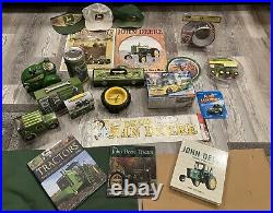 John Deere Farm Country Tin Signs Flag Clock Model B Decals Hat Book Collection