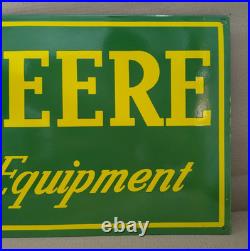 John Deere Farm Equipment Porcelain Enamel Sign 36 x 15 Inches 1 Sided