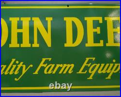 John Deere Farm Equipment Porcelain Enamel Sign 36 x 15 Inches 1 Sided