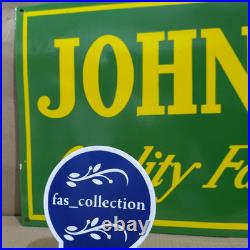 John Deere Farm Equipment Porcelain Enamel Sign 36 x 15 Inches 1 Sided