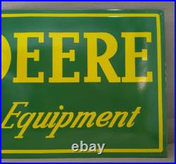 John Deere Farm Equipment Porcelain Enamel Sign 36 x 15 Inches 1 Sided