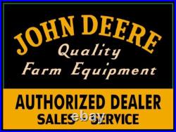 John Deere Farm Equipment Sales & Service Metal Sign 24 x 30 USA Steel XL Size