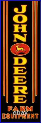John Deere Farm Equipment Vertical Steel Sign 12 x 36 Made in USA TWO SIDED