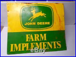 John Deere Farm Implement Tin Sign Vintage Rusty Collectable