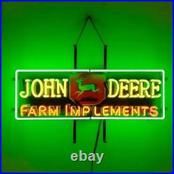 John Deere Farm Implements 24x10 Vivid Neon Sign Light Lamp Garage Machine