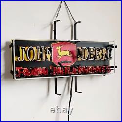 John Deere Farm Implements 24x10 Vivid Neon Sign Light Lamp Garage Machine