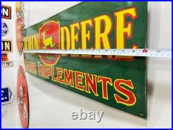 John Deere Farm Implements 36x12 Inch Porcelain Enamel Sign Single Side