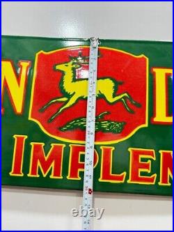 John Deere Farm Implements 36x12 Inch Porcelain Enamel Sign Single Side