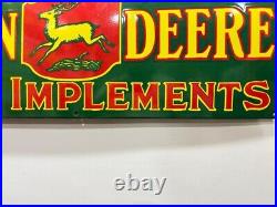 John Deere Farm Implements 36x12 Inch Porcelain Enamel Sign Single Side