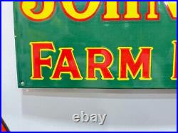 John Deere Farm Implements 36x12 Inch Porcelain Enamel Sign Single Side