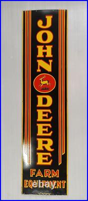 John Deere Farm Implements Gas And Oil Porcelain Enamel Sign 72x18 Ssp