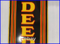 John Deere Farm Implements Gas And Oil Porcelain Enamel Sign 72x18 Ssp