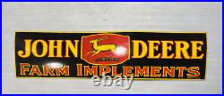 John Deere Farm Implements Gas And Oil Porcelain Enamel Sign 72x18 Ssp