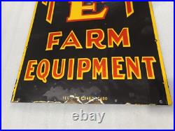 John Deere Farm Implements Gas And Oil Porcelain Enamel Sign 72x18 Ssp