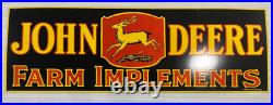 John Deere Farm Implements Gas And Oil Porcelain Enamel Sign 72x24 Ssp