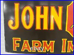 John Deere Farm Implements Gas And Oil Porcelain Enamel Sign 72x24 Ssp