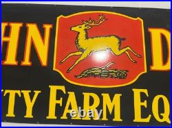 John Deere Farm Implements Gas And Oil Porcelain Enamel Sign 72x24 Ssp