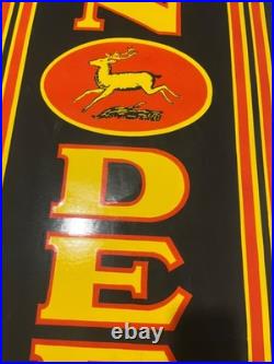 John Deere Farm Implements Gas And Oil Porcelain Enamel Sign 72x24 Ssp