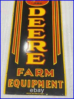 John Deere Farm Implements Gas And Oil Porcelain Enamel Sign 72x24 Ssp