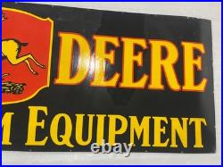 John Deere Farm Implements Gas And Oil Porcelain Enamel Sign 72x24 Ssp