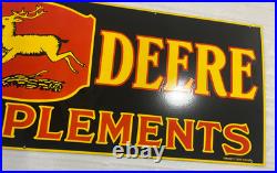 John Deere Farm Implements Gas And Oil Porcelain Enamel Sign 72x24 Ssp