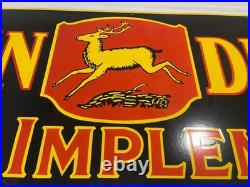 John Deere Farm Implements Gas And Oil Porcelain Enamel Sign 72x24 Ssp