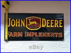 John Deere Farm Implements Porcelain Enamel Sign