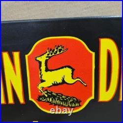 John Deere Farm Implements Porcelain Enamel Sign 18 x 10 Inches 2 Sided 10 pcs