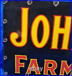 John Deere Farm Implements Porcelain Enamel Sign 24 X 80 Inches in 2 Parts