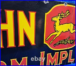John Deere Farm Implements Porcelain Enamel Sign 24 X 80 Inches in 2 Parts