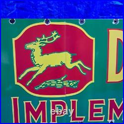 John Deere Farm Implements Porcelain Enamel Sign 24 X 80 Inches in 2 Parts