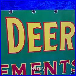 John Deere Farm Implements Porcelain Enamel Sign 24 X 80 Inches in 2 Parts