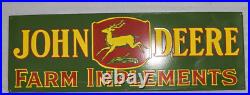 John Deere Farm Implements Porcelain Enamel Sign 36 X 12inches