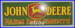 John Deere Farm Implements Porcelain Enamel Sign 36 X 12inches