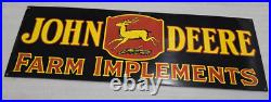 John Deere Farm Implements Porcelain Enamel Sign 36 X 12inches