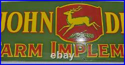 John Deere Farm Implements Porcelain Enamel Sign 36 X 12inches