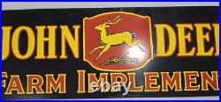 John Deere Farm Implements Porcelain Enamel Sign 36 X 12inches