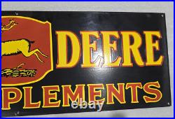 John Deere Farm Implements Porcelain Enamel Sign 36 X 12inches