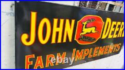 John Deere Farm Implements Porcelain Enamel Sign 36 x 15 Inches