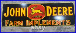 John Deere Farm Implements Porcelain Enamel Sign 72x24 SSP