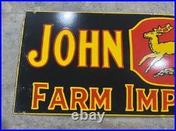 John Deere Farm Implements Porcelain Enamel Sign 72x24 SSP