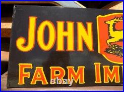 John Deere Farm Implements Sign, Metal Porcelain Sign, John Deere Advertising B