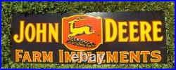 John Deere Farm Implements Sign, Metal Porcelain Sign, John Deere Advertising B