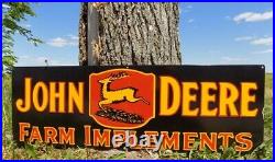 John Deere Farm Implements Sign, Metal Porcelain Sign, John Deere Advertising E