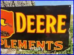 John Deere Farm Implements Sign, Metal Porcelain Sign, John Deere Advertising E