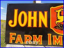 John Deere Farm Implements Sign, Metal Porcelain Sign, John Deere Advertising F