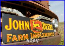 John Deere Farm Implements Sign, Metal Porcelain Sign, john Deere Advertising A