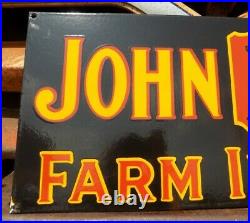 John Deere Farm Implements Sign, Metal Porcelain Sign, john Deere Advertising A