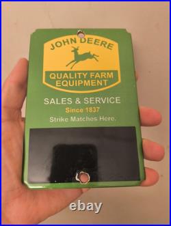 John Deere Farm Quality Farm Equipment Match Strike Porcelain Metal Sign John Deere Farm Quality Farm Equipment Match Strike Porcelain Metal Sign